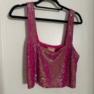 Show me your mumu sequin crop top